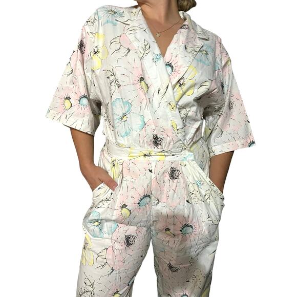 VINTAGE | Diane Von Furstenburg DVF Sport Floral Jumpsuit - Picture 1 of 16